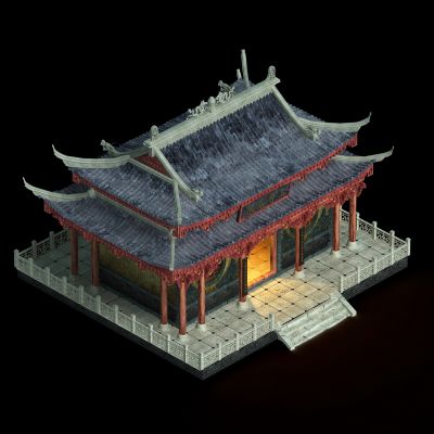 中式寺庙 宗祠 古建 屋檐 房子 庙宇 柱子