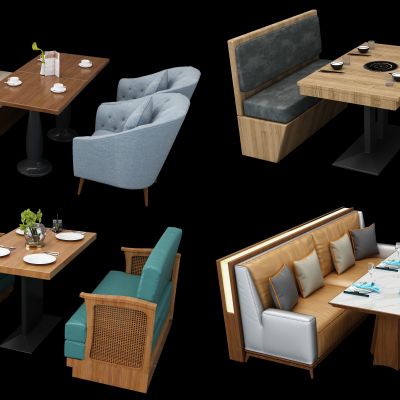 简欧卡座沙发 餐桌椅 座椅