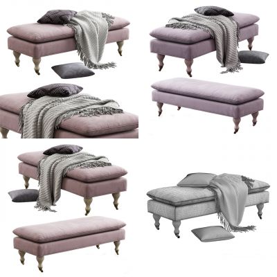 现代沙发 坐垫 脚榻