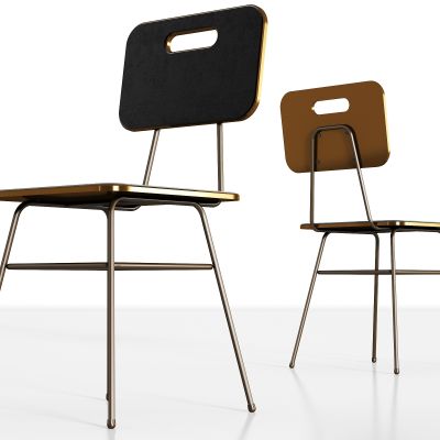 现代金属绒布单椅组合