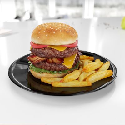 现代汉堡包 薯条