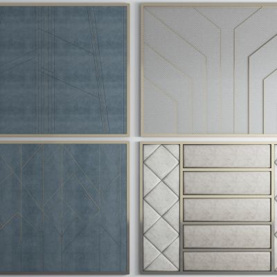 现代皮革硬包软包背景墙组合