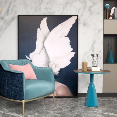 北欧单椅边几组合