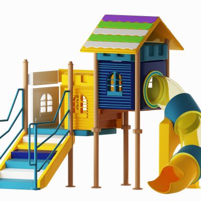 现代儿童娱乐滑梯设备