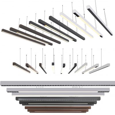 现代条形办公吊灯