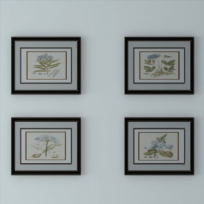 现代小清新壁画装饰画四联组合