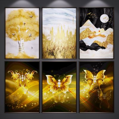 北欧装饰挂画 艺术画 三联画 山水画 抽象画