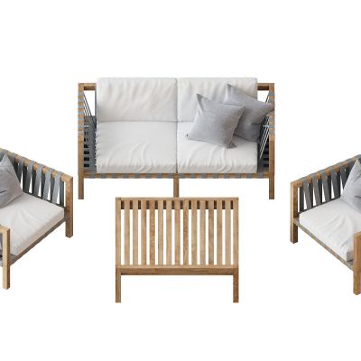 现代田园沙发茶几组合