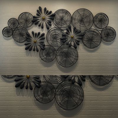 现代金属铁艺花墙饰