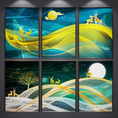 现代装饰挂画 艺术画 抽象画 三联画
