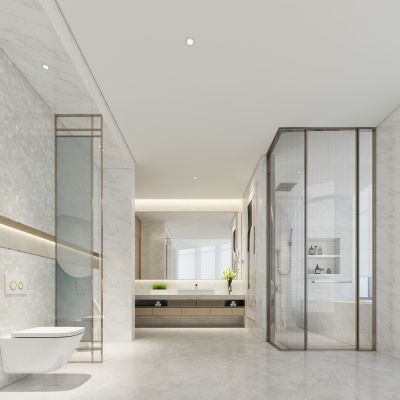 现代领导卫生间 总裁卫生间 挂壁式马桶