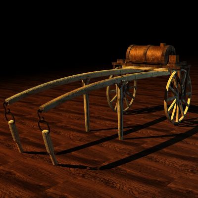 中式古旧拉桶车