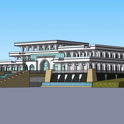 多层博物馆SU模型