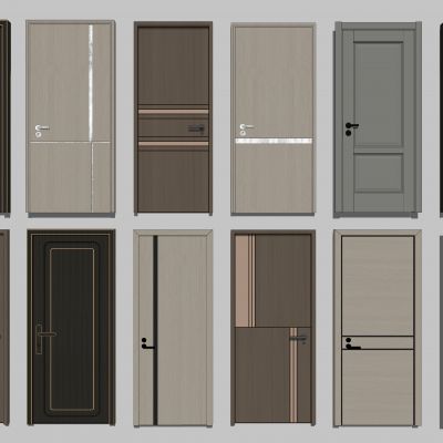 现代单开门 卧室门 平开门