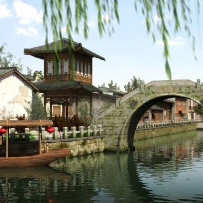 中式古建筑 中式古镇