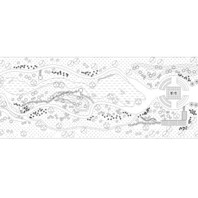 公园道路绿化平面图