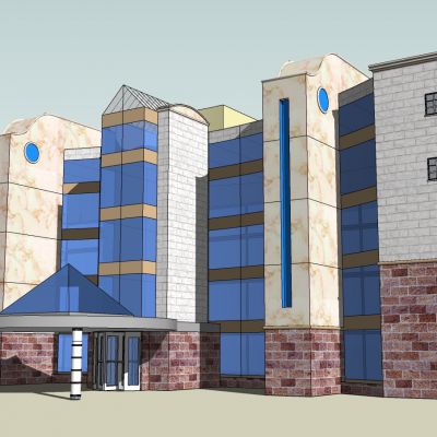 现代简欧风格图书馆