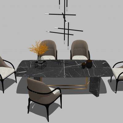 现代餐桌椅组合 餐吧台