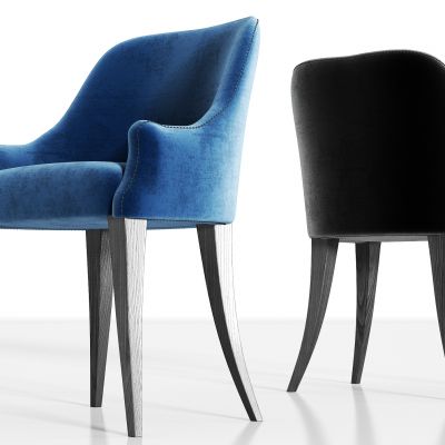 现代轻奢绒布单椅组合