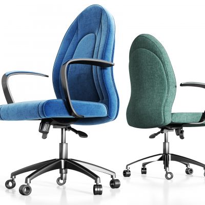 现代金属绒布职员办公椅