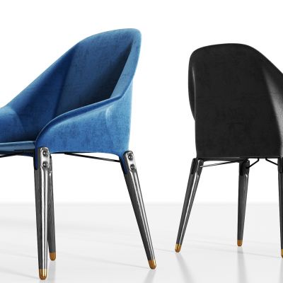 现代实木轻奢绒布单椅组合