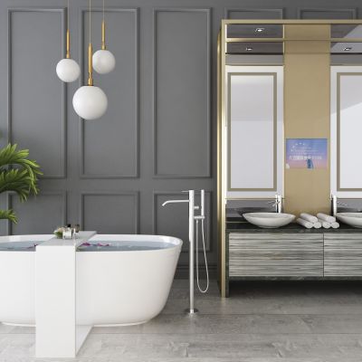 现代浴缸洗手台组合