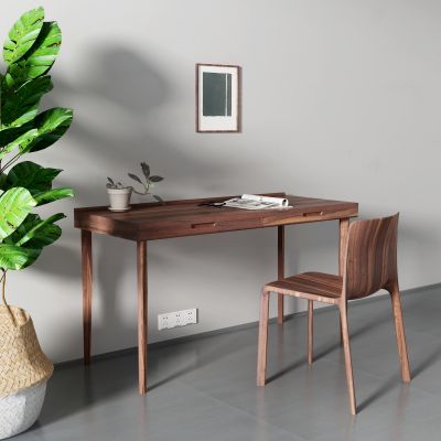 现代原木书桌椅
