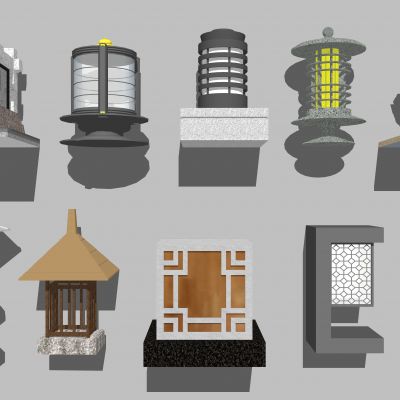 新中式地灯 景观灯 户外灯 灯柱