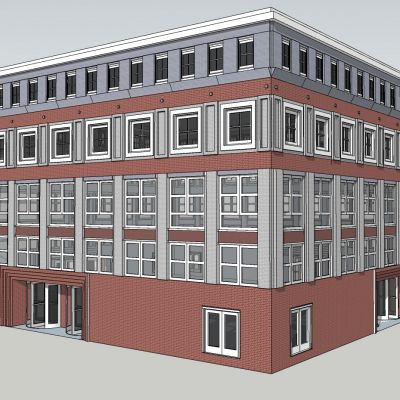 简约图书馆SU模型