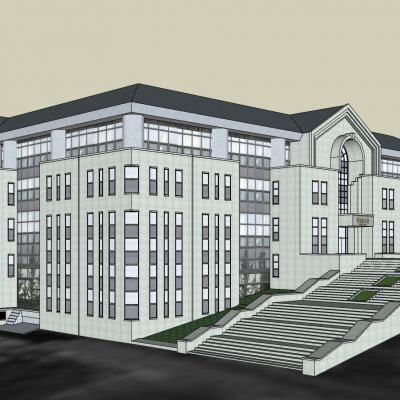 韩式图书馆SU模型