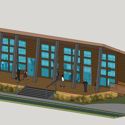 现代博物馆SU模型