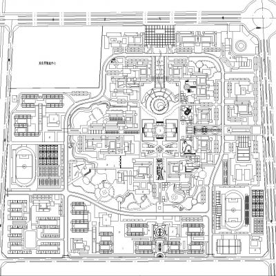 大学园林总平面规划平面图