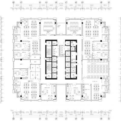 5A整层办公室平面布置图