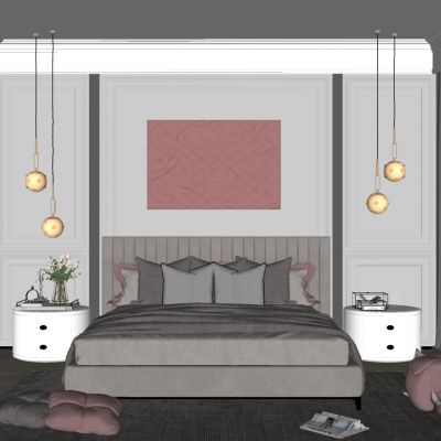 法式女儿房SU模型