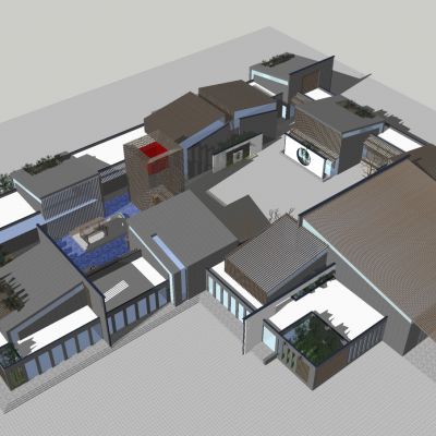 简约博物馆SU模型