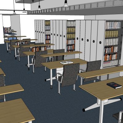 室内图书馆SU