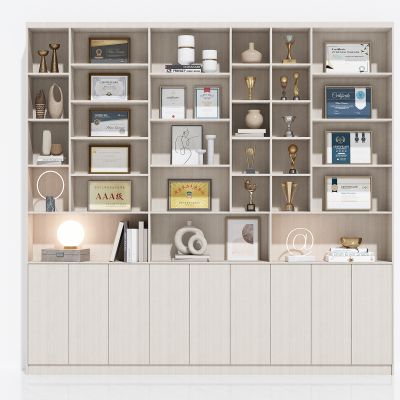 现代展示柜，装饰柜，储物柜，书柜，荣誉牌匾，装饰摆件，博古架