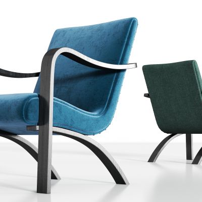 现代实木轻奢绒布单椅组合