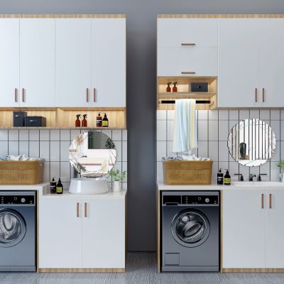 北欧洗衣机柜浴室柜