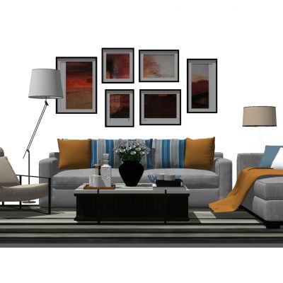 现代沙发SU模型