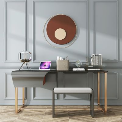 现代轻奢书桌椅