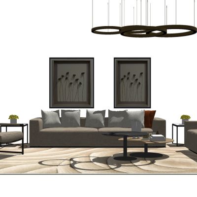 轻奢沙发组合SU模型