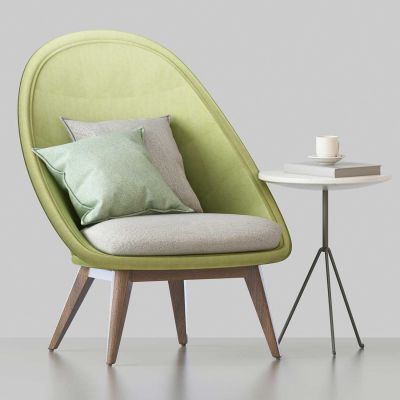 北欧休闲椅圆几组合