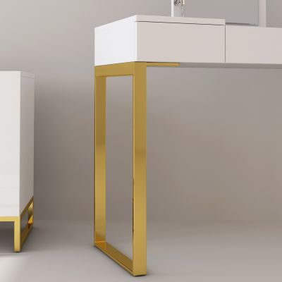 现代镀金脚架梳妆台组合