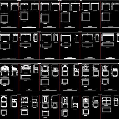 中式家具CAD图库 三视图 平面立面侧面