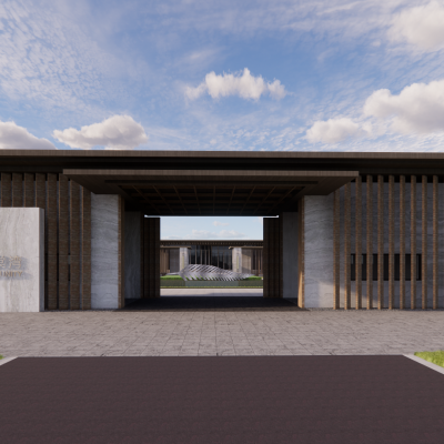 新中式小区,度假村，酒店景观