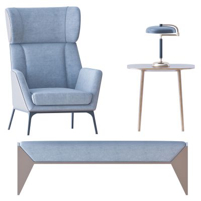 北欧现代休闲椅 床尾榻边几