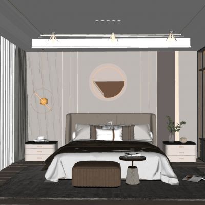 现代卧室SU模型