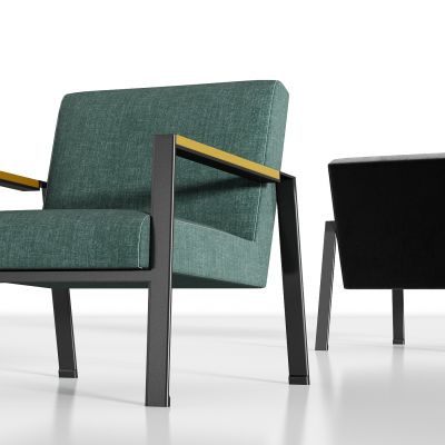 现代金属绒布休闲单椅