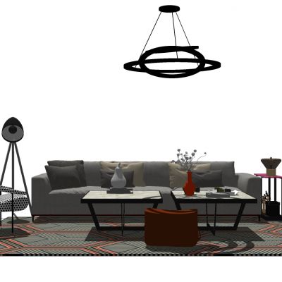 现代风格沙发SU模型